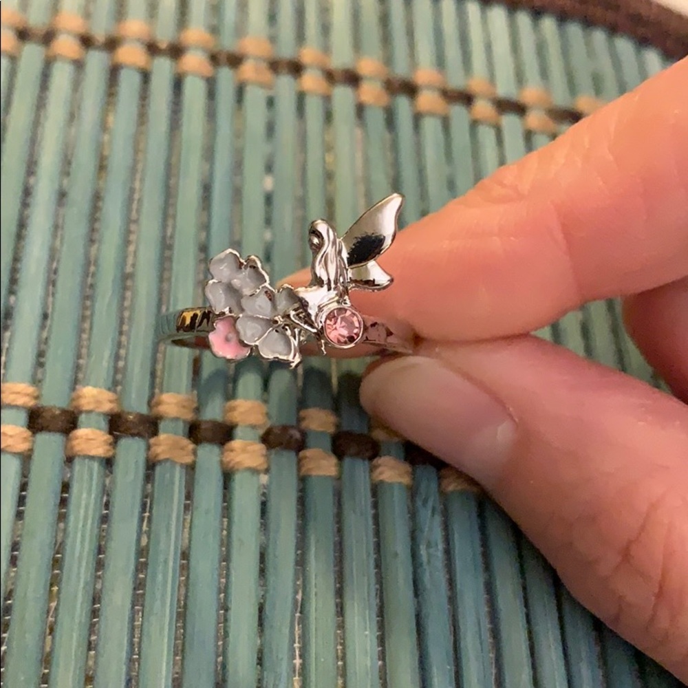 Fairy Ring 💍 🧚‍♂️ silver with pink stones size 8
